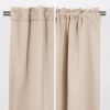 52 x 126 inch Solid Beige Cream Thermal Blackout Curtain Panels - Set of 2