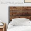 Full size Modern Farmhouse Metal Platform Bed Frame with Brown Wood Headboard