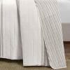 King Size Grey White 3 Piece Stripe Reversible Cotton Quilt Set