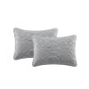 King Coastal Beach Embossed Starfish Seashell Seahorse Grey 3-Piece Quilt Set