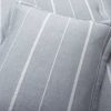 California King Blue Grey Off-White Stripe 3-Piece Comforter Set