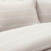 California King Beige Off-White Stripe Lightweight 3-Piece Comforter Set