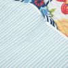 King size Lightweight Floral Navy Blue Coral White 3-Piece Polyester Quilt Set