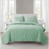 King Coastal Beach Starfish Seashell Seahorse Light Green Teal Quilt Set