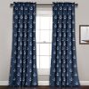 2 Panel 84"L x 52"W Navy Nautical Anchors Window Curtain Set