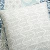 King Size Lightweight 3 Piece Reversible Botanical Blue Damask Quilt Set