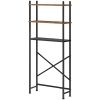 Industrial Metal Wood Style Over the Toilet Freestanding Storage Shelving Unit