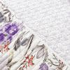 King Size Lightweight Purple Grey White Floral Quilt Set