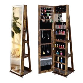 Full Length Mirror 360Â° Swivel Led light Jewelry Cabinet