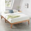 Full size Solid Wood Platform Bed Frame in Natural Wooden Finish