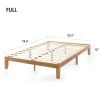 Full size Natural Wooden Finish Solid Wood Platform Bed Frame