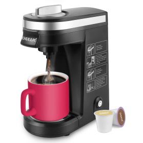 Single Serve Coffee Maker For K Capsule And Ground Coffee (Color: Black)