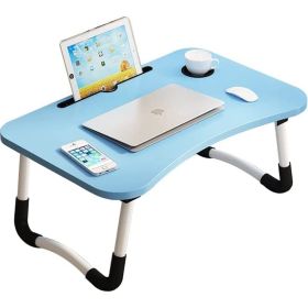 Mighty Rock Laptop Desk Foldable Tray Table Bed Stand Standing Table for Bed Sofa Couch Floor Black (Five: blue)