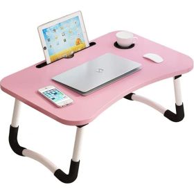 Mighty Rock Laptop Desk Foldable Tray Table Bed Stand Standing Table for Bed Sofa Couch Floor Black (Five: pink)