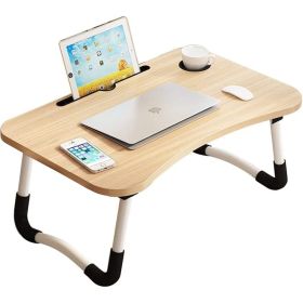 Mighty Rock Laptop Desk Foldable Tray Table Bed Stand Standing Table for Bed Sofa Couch Floor Black (Five: Natural color)