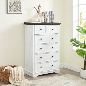 6 Drawer Dresser,6 Drawers cabinet Tall Chest of Drawers Closet Organizers Storage Clothes, cabinet of 6 drawers Living Room (Color: White, Material: MDF)